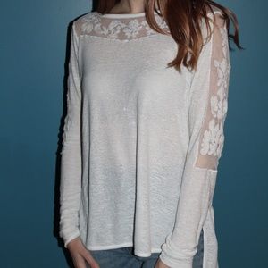 Free People White Long Sleeve